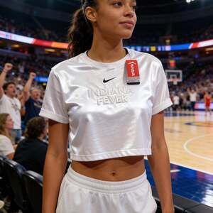 NWT Indiana Fever Women's WNBA Cropped T-Shirt. Nike.com Embroidered Logo